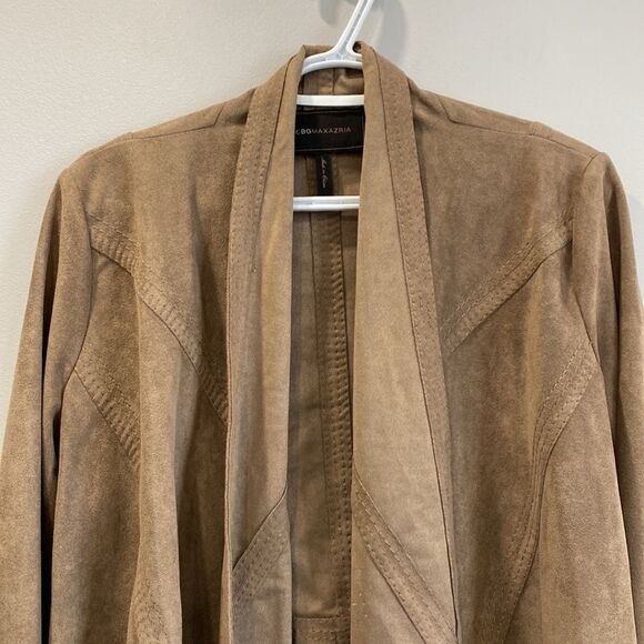 Bebgmaxazria Mocha Faux Suede Cropped Jacket - Picture 2 of 5